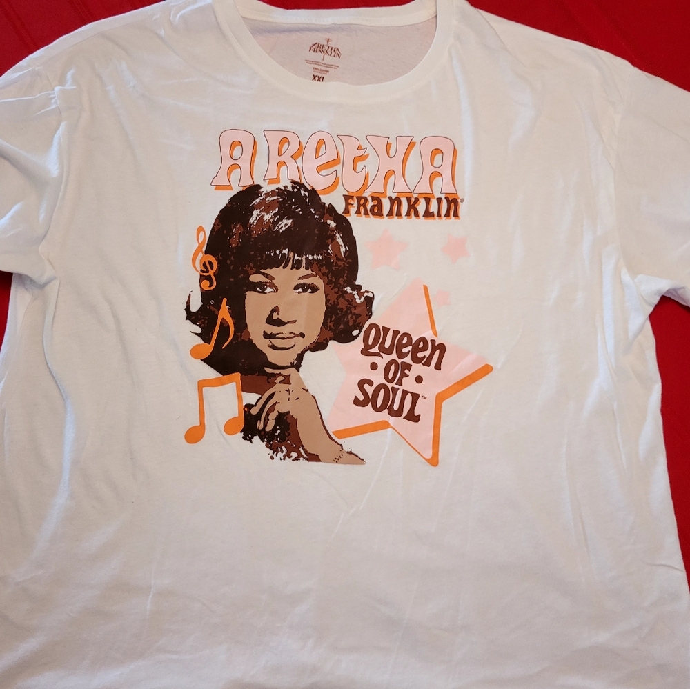 White Aretha Franklin Graphic Tee